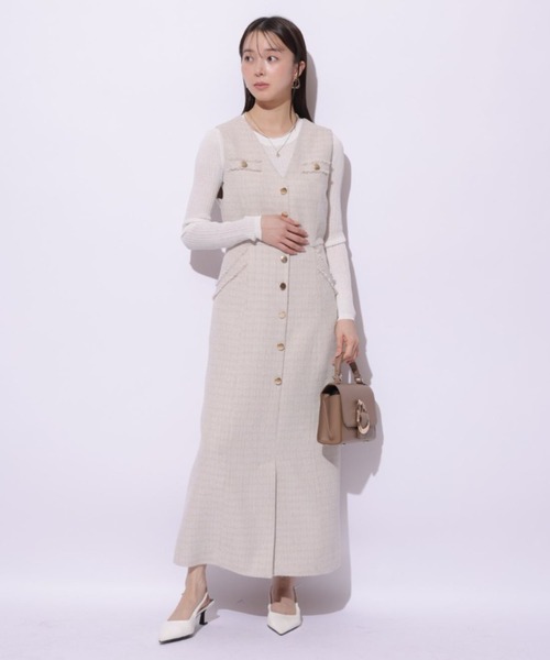 Mystrada(マイストラーダ)の「ツィードジレワンピ(ワンピース・レディース・ライトブルー/イエロー系その他・38/36)」の12枚目の写真