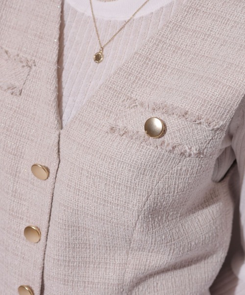 Mystrada(マイストラーダ)の「ツィードジレワンピ(ワンピース・レディース・ライトブルー/イエロー系その他・38/36)」の16枚目の写真