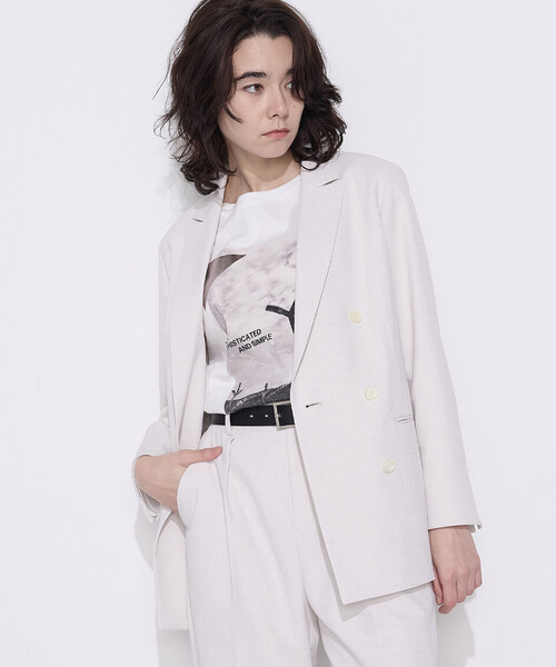 COMME CA(コムサ)の「ドライオックス ジャケット(テーラードジャケット・レディース・キナリ/ブルー・7号/9号/11号)」の6枚目の写真