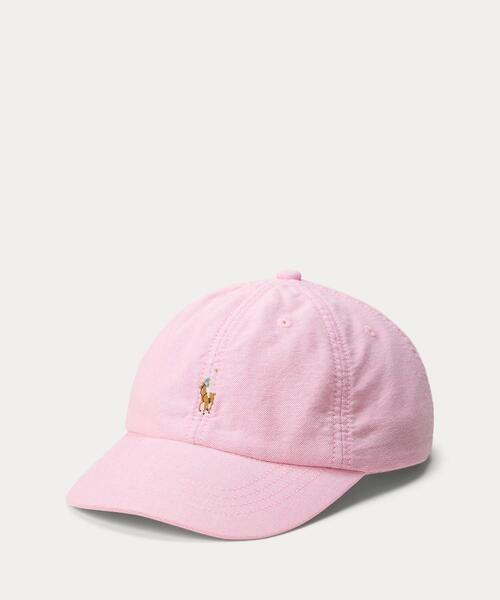 POLO RALPH LAUREN CHILDRENSWEAR(ポロ ラルフ ローレン チルドレンズウェア)の「コットン オックスフォード ボール キャップ(キャップ・キッズ・ピンク・S)」の1枚目の写真