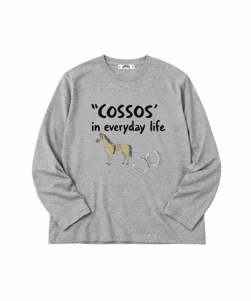 COSO(コソ)の「CCホースグラフィックロングスリーブ(グレー)(Tシャツ/カットソー・レディース・グレー・1/2)」の1枚目の写真