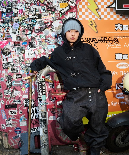 kutir（クティール）の「VINTAGELIKE DRAWCODE FIREMAN DUCK SHORT BLOUSON／ヴィンテージライクドローコードファイヤーマンダックショートブルゾン（ブルゾン・メンズ・パープル/ベージュ/ブラック/カーキ/ボルドー・SMALL/LARGE/MEDIUM/X-LARGE）」の16枚目の写真