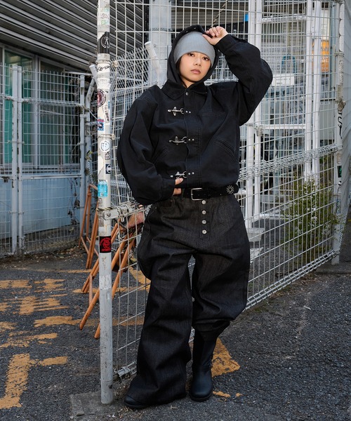 kutir（クティール）の「VINTAGELIKE DRAWCODE FIREMAN DUCK SHORT BLOUSON／ヴィンテージライクドローコードファイヤーマンダックショートブルゾン（ブルゾン・メンズ・パープル/ベージュ/ブラック/カーキ/ボルドー・SMALL/LARGE/MEDIUM/X-LARGE）」の13枚目の写真