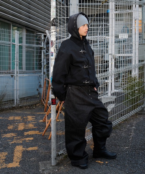 kutir（クティール）の「VINTAGELIKE DRAWCODE FIREMAN DUCK SHORT BLOUSON／ヴィンテージライクドローコードファイヤーマンダックショートブルゾン（ブルゾン・メンズ・パープル/ベージュ/ブラック/カーキ/ボルドー・SMALL/LARGE/MEDIUM/X-LARGE）」の14枚目の写真