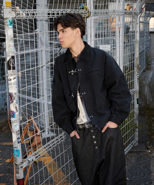 kutir（クティール）の「VINTAGELIKE DRAWCODE FIREMAN DUCK SHORT BLOUSON／ヴィンテージライクドローコードファイヤーマンダックショートブルゾン（ブルゾン・メンズ・パープル/ベージュ/ブラック/カーキ/ボルドー・SMALL/LARGE/MEDIUM/X-LARGE）」の8枚目の写真