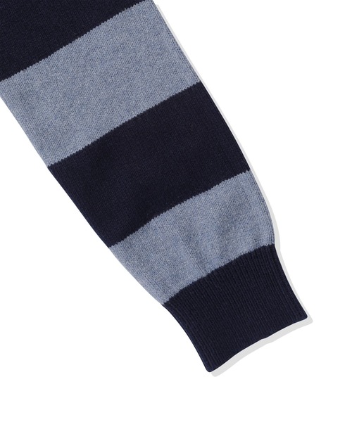 codegraphy（コードグラフィー）の「(Women's) Striped Knit Hooded Zip-up CBFSWKC001（パーカー・メンズ・ダークネイビー/ラベンダー/オートミール・SMALL/MEDIUM）」の14枚目の写真