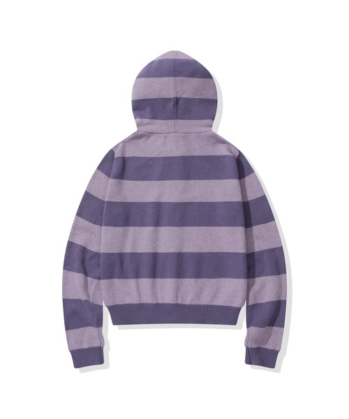 codegraphy（コードグラフィー）の「(Women's) Striped Knit Hooded Zip-up CBFSWKC001（パーカー・メンズ・ダークネイビー/ラベンダー/オートミール・SMALL/MEDIUM）」の19枚目の写真