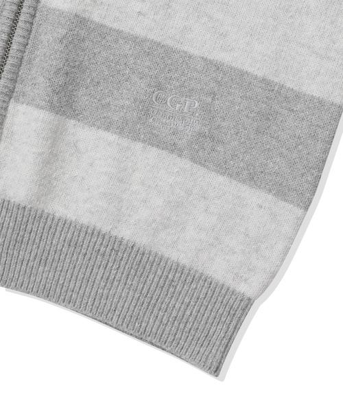 codegraphy（コードグラフィー）の「(Women's) Striped Knit Hooded Zip-up CBFSWKC001（パーカー・メンズ・ダークネイビー/ラベンダー/オートミール・SMALL/MEDIUM）」の21枚目の写真