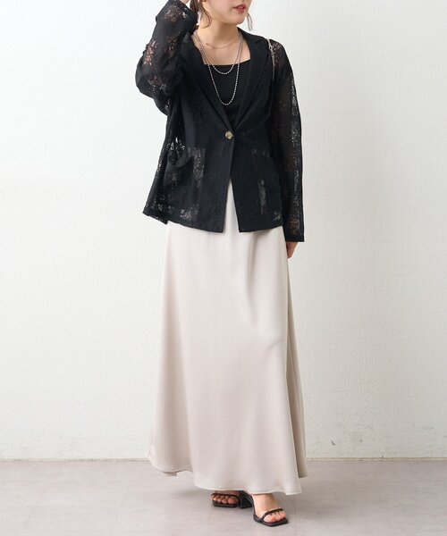 Another Branch olive des olive(アナザーブランチオリーブデオリーブ)の「【nane】フラワーレースシングルテーラードジャケット(テーラードジャケット・レディース・オフホワイト/ブラック・FREE)」の5枚目の写真