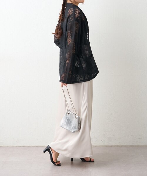 Another Branch olive des olive(アナザーブランチオリーブデオリーブ)の「【nane】フラワーレースシングルテーラードジャケット(テーラードジャケット・レディース・オフホワイト/ブラック・FREE)」の7枚目の写真