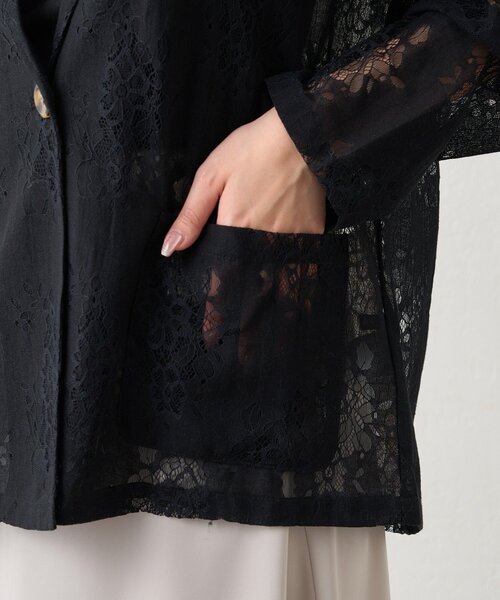 Another Branch olive des olive(アナザーブランチオリーブデオリーブ)の「【nane】フラワーレースシングルテーラードジャケット(テーラードジャケット・レディース・オフホワイト/ブラック・FREE)」の12枚目の写真