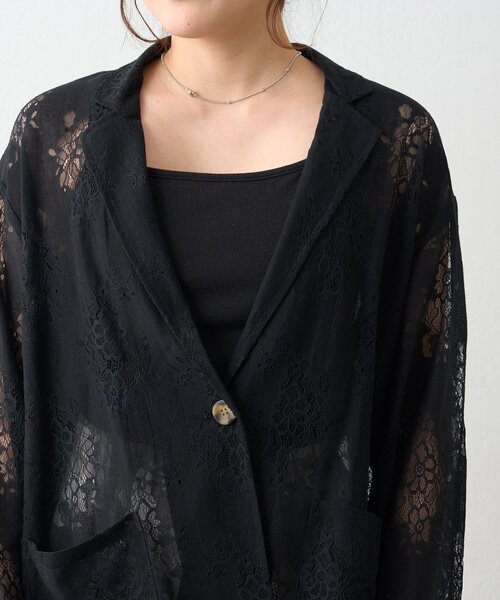 Another Branch olive des olive(アナザーブランチオリーブデオリーブ)の「【nane】フラワーレースシングルテーラードジャケット(テーラードジャケット・レディース・オフホワイト/ブラック・FREE)」の14枚目の写真