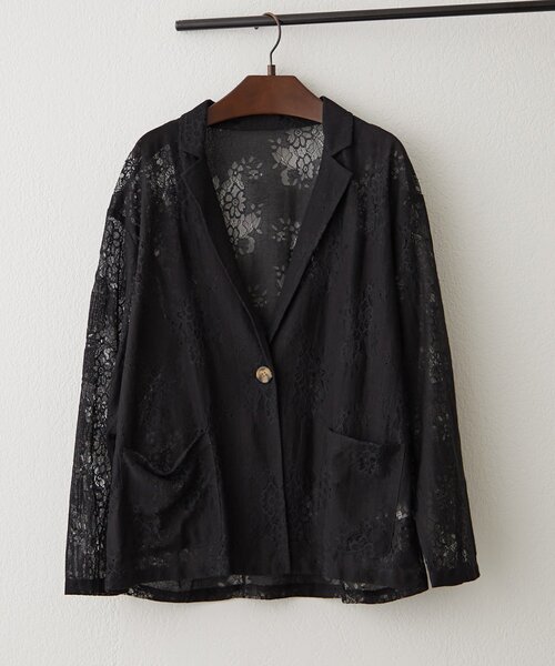 Another Branch olive des olive(アナザーブランチオリーブデオリーブ)の「【nane】フラワーレースシングルテーラードジャケット(テーラードジャケット・レディース・オフホワイト/ブラック・FREE)」の15枚目の写真
