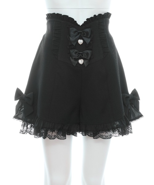 Secret Honey（シークレットハニー）の「サイドヘムアップフリルショートパンツ（スカート・レディース・ブラック/グレー・MEDIUM）」の10枚目の写真
