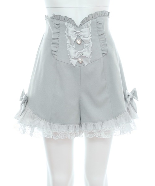 Secret Honey（シークレットハニー）の「サイドヘムアップフリルショートパンツ（スカート・レディース・ブラック/グレー・MEDIUM）」の9枚目の写真