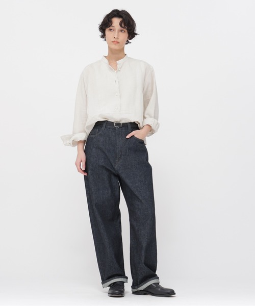 MARGARET HOWELL（マーガレットハウエル）の「SHIRTING LINEN（シャツ/ブラウス・レディース・ターコイズブルー/オフホワイト/チャコール・2/3/1）」の12枚目の写真