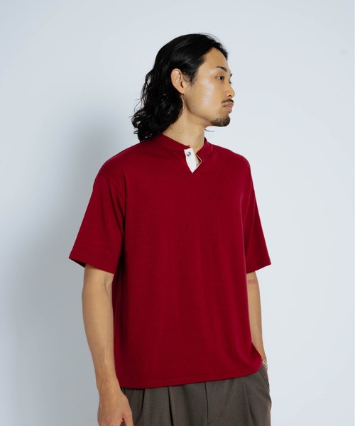THE BOLDMAN(ザ ボールドマン)の「Henryneck Tee / ヘンリーネックTシャツ(Tシャツ/カットソー・メンズ・バーガンディー/グレー/ブラック・MEDIUM/LARGE)」の22枚目の写真