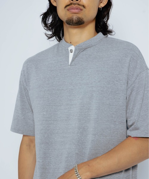 THE BOLDMAN(ザ ボールドマン)の「Henryneck Tee / ヘンリーネックTシャツ(Tシャツ/カットソー・メンズ・バーガンディー/グレー/ブラック・MEDIUM/LARGE)」の15枚目の写真