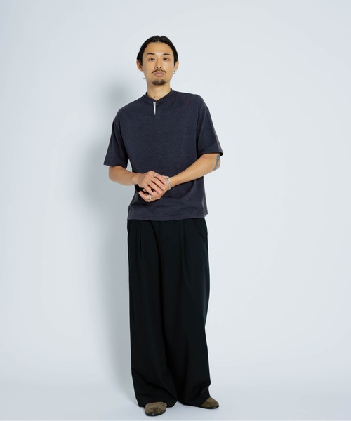 THE BOLDMAN(ザ ボールドマン)の「Henryneck Tee / ヘンリーネックTシャツ(Tシャツ/カットソー・メンズ・バーガンディー/グレー/ブラック・MEDIUM/LARGE)」の6枚目の写真