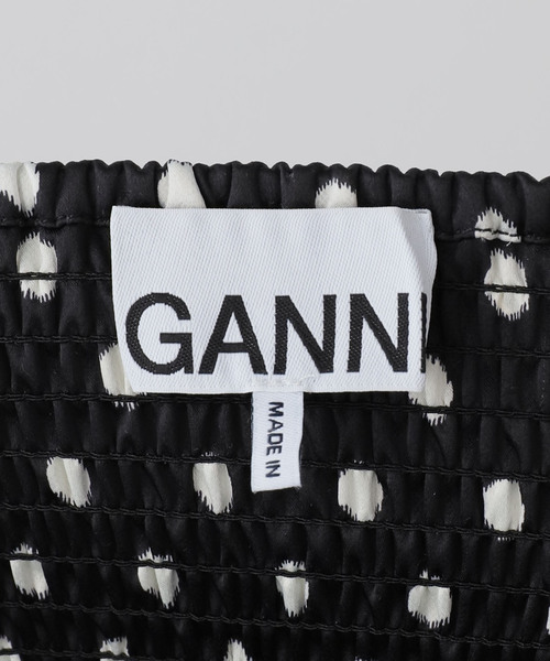 U by SPICK&SPAN(ユーバイスピックアンドスパン)の「GANNI / ガニー Printed Double Satin Mini Strap Dr(ワンピース・レディース・ブラック・SMALL)」の10枚目の写真