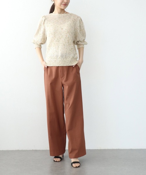 Jines(ジネス)の「フラミンゴ×和紙 パフスリーブプルオーバー(ニット/セーター・レディース・ブルー/パープル/イエロー・FREE)」の15枚目の写真
