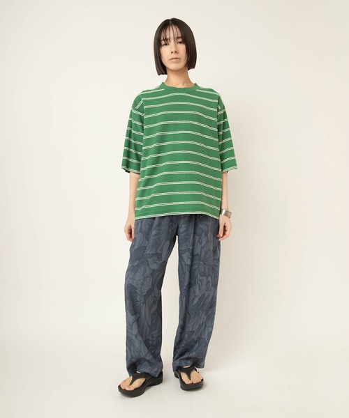RNA-N（アールエヌエーエヌ）の「M2644 タックボーダー半袖T（Tシャツ/カットソー・レディース・キナリ/グレー/グリーン・FREE）」の15枚目の写真