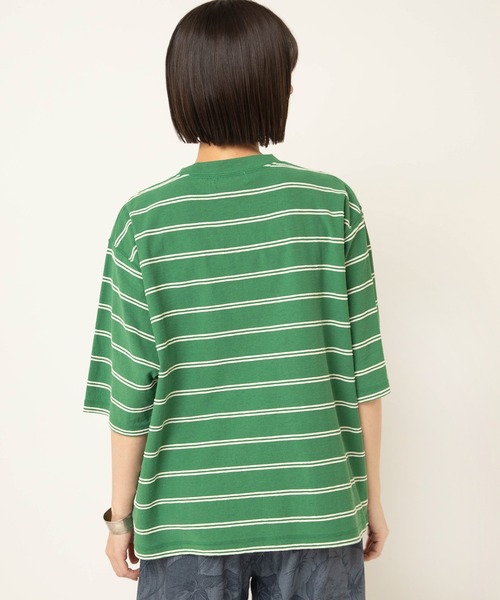 RNA-N（アールエヌエーエヌ）の「M2644 タックボーダー半袖T（Tシャツ/カットソー・レディース・キナリ/グレー/グリーン・FREE）」の12枚目の写真