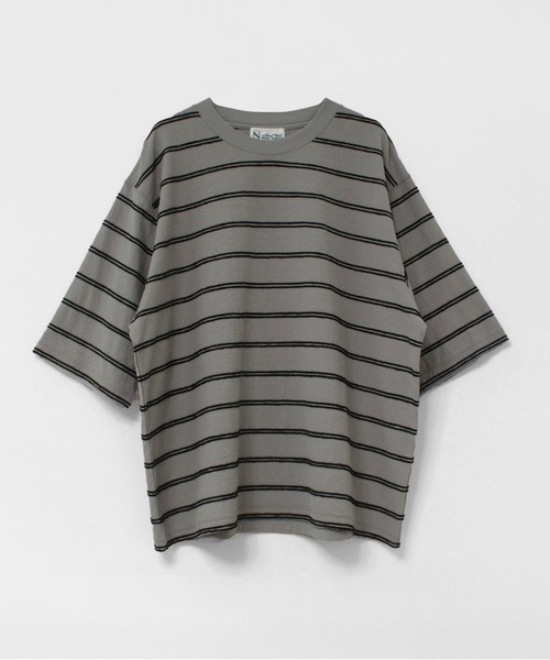 RNA-N（アールエヌエーエヌ）の「M2644 タックボーダー半袖T（Tシャツ/カットソー・レディース・キナリ/グレー/グリーン・FREE）」の5枚目の写真