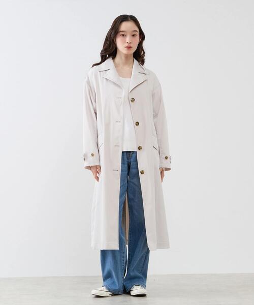 LOGEMENT DE CLAIRE(ロジュモンドクレール)の「シングルトレンチコート(トレンチコート・レディース・ブルー/グレイッシュベージュ/ブラウン・FREE)」の4枚目の写真