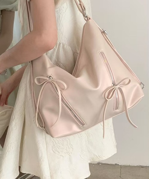 folka(フォルカ)の「2C73-IT リボンデザインポケット 2wayショルダー(ショルダーバッグ・レディース・シルバー/ブラック/ピンク・ONESIZE)」の9枚目の写真