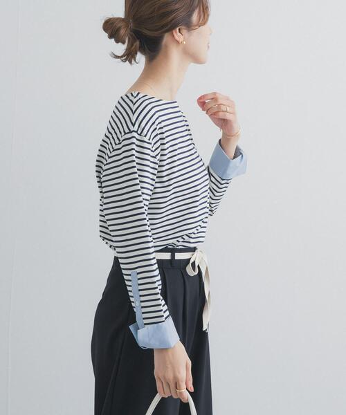 URBAN RESEARCH DOORS（アーバンリサーチドアーズ）の「カフスドッキングボーダープルオーバー（Tシャツ/カットソー・レディース・オフホワイト/ホワイト系その他・FREE）」の19枚目の写真