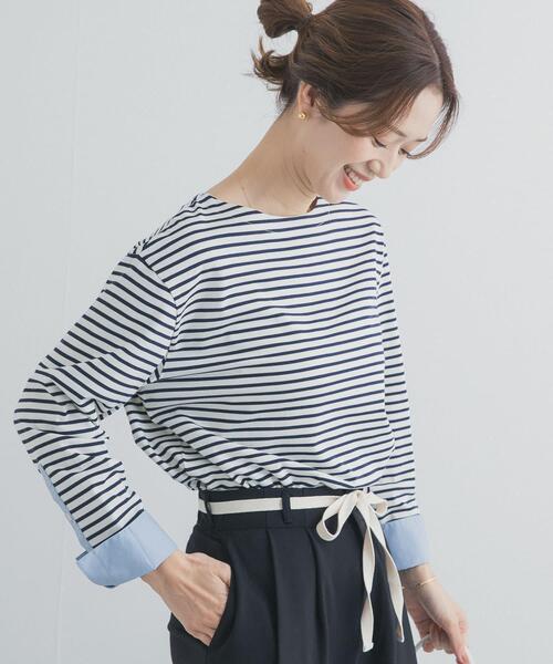 URBAN RESEARCH DOORS（アーバンリサーチドアーズ）の「カフスドッキングボーダープルオーバー（Tシャツ/カットソー・レディース・オフホワイト/ホワイト系その他・FREE）」の20枚目の写真