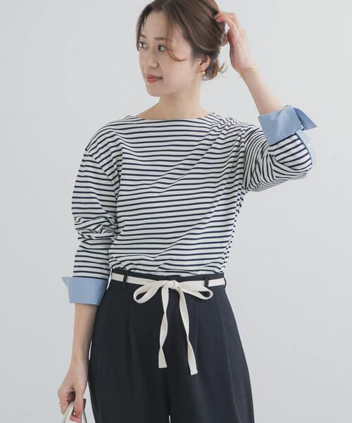 URBAN RESEARCH DOORS（アーバンリサーチドアーズ）の「カフスドッキングボーダープルオーバー（Tシャツ/カットソー・レディース・オフホワイト/ホワイト系その他・FREE）」の22枚目の写真