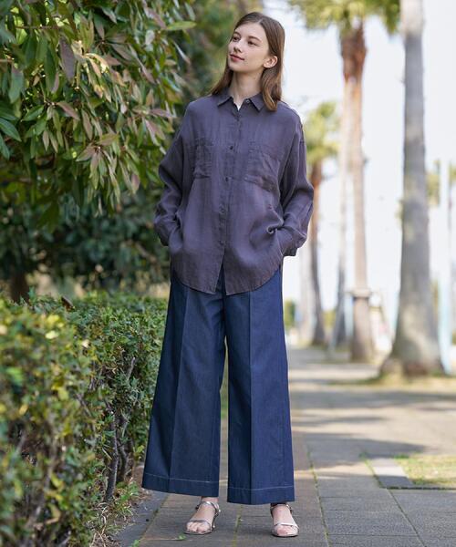 DRESSTERIOR(ドレステリア)の「【人気定番/ウォッシャブル】ガーメントダイラミーシャツ(シャツ/ブラウス・レディース・ピンク/ライトイエロー系/ホワイト/チャコールグレー・38/36/34)」の11枚目の写真