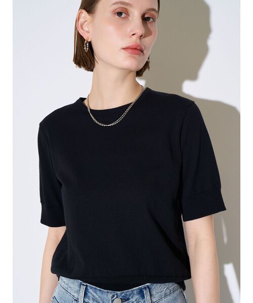 ELENDEEK(エレンディーク)の「ハーフスリーブTニット(ニット/セーター・レディース・ブルー/オフホワイト/レッド/ブラック・FREE)」の2枚目の写真