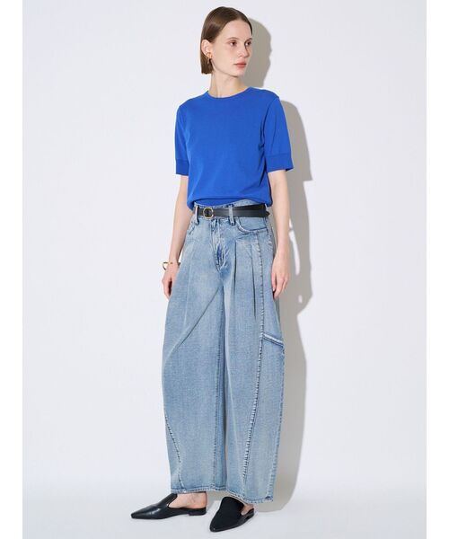 ELENDEEK(エレンディーク)の「ハーフスリーブTニット(ニット/セーター・レディース・ブルー/オフホワイト/レッド/ブラック・FREE)」の5枚目の写真