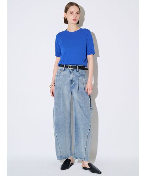 ELENDEEK(エレンディーク)の「ハーフスリーブTニット(ニット/セーター・レディース・ブルー/オフホワイト/レッド/ブラック・FREE)」の8枚目の写真