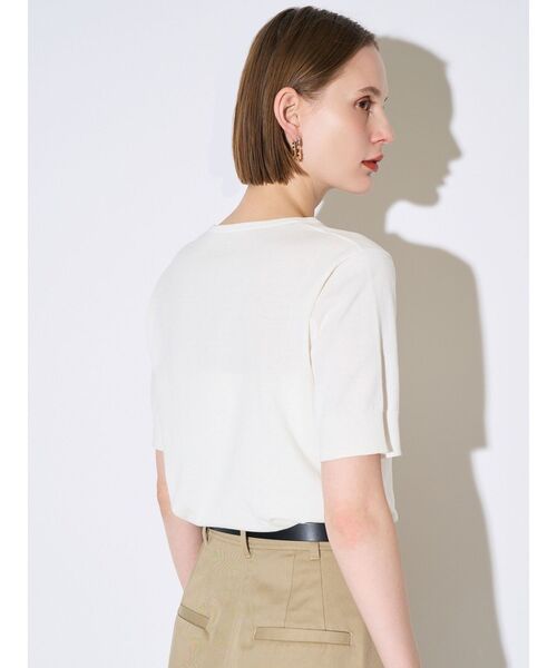 ELENDEEK(エレンディーク)の「ハーフスリーブTニット(ニット/セーター・レディース・ブルー/オフホワイト/レッド/ブラック・FREE)」の11枚目の写真