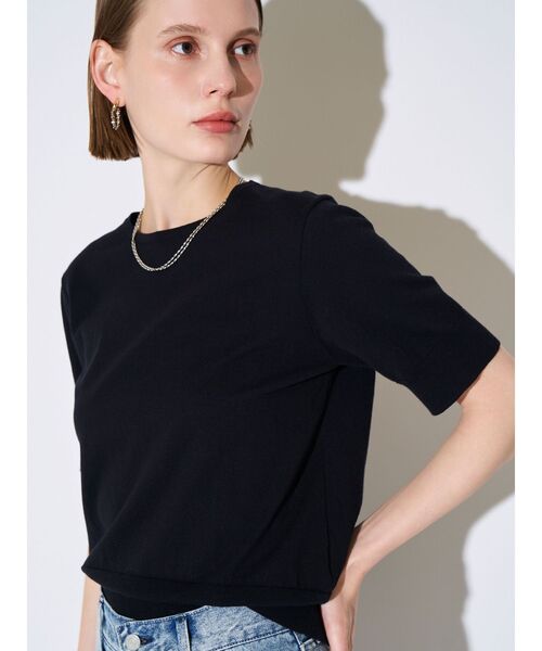 ELENDEEK(エレンディーク)の「ハーフスリーブTニット(ニット/セーター・レディース・ブルー/オフホワイト/レッド/ブラック・FREE)」の15枚目の写真