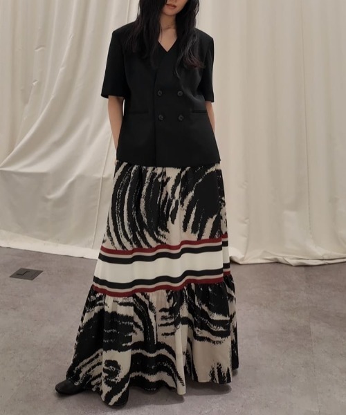ADORE（アドーア）の「◆モダントライバルプリントスカート（スカート・レディース・ベージュ・38）」の10枚目の写真