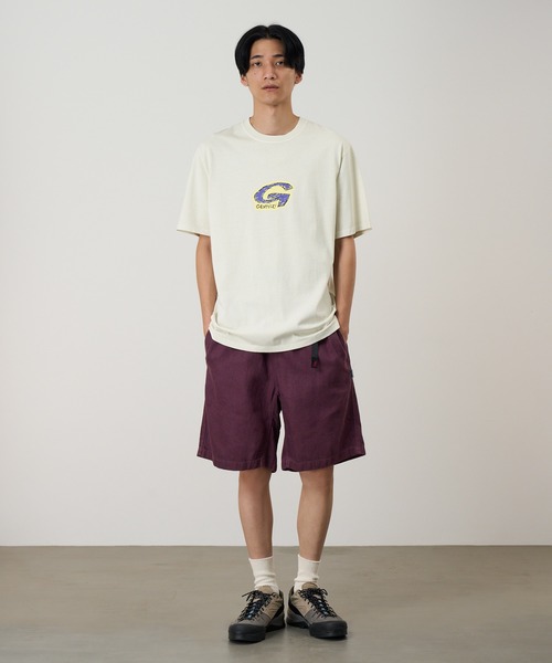 Gramicci（グラミチ）の「G-SCRIBBLE TEE PIGMENT DYED｜GスクリブルTシャツピグメントダイ（Tシャツ/カットソー・メンズ・イエロー/レッド/ナチュラル・S/M/L/XL/XXL）」の7枚目の写真