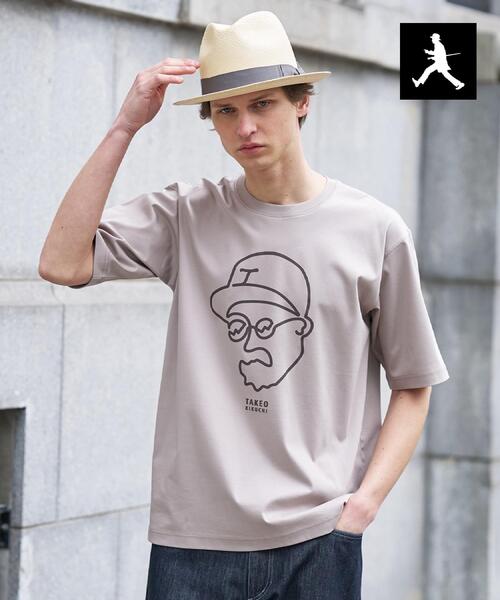 TAKEO KIKUCHI（タケオキクチ）の「【BOWLER HAT LABEL】アイスクリアコットン ワンストローク 半袖Tシャツ（Tシャツ/カットソー・メンズ・ブラック/ホワイト/ベージュ・02/04/03）」の3枚目の写真