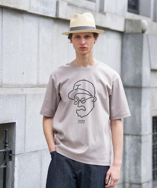 TAKEO KIKUCHI（タケオキクチ）の「【BOWLER HAT LABEL】アイスクリアコットン ワンストローク 半袖Tシャツ（Tシャツ/カットソー・メンズ・ブラック/ホワイト/ベージュ・02/04/03）」の9枚目の写真