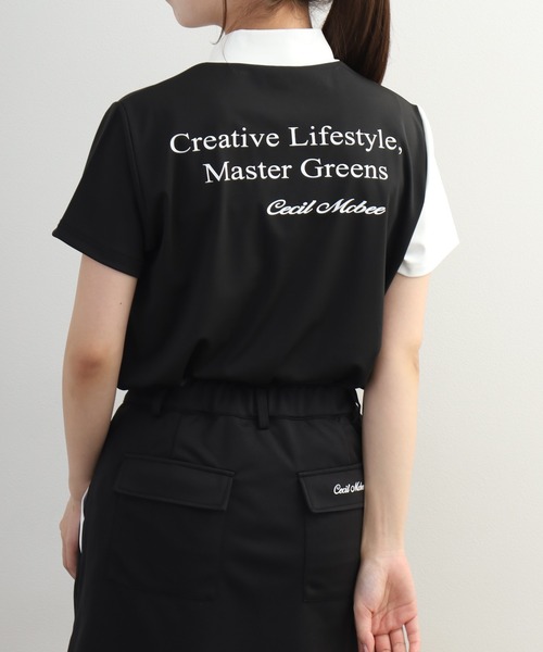 CECIL McBEE（セシルマクビー）の「Outdoor Pocket Mock Neck Top アウトドア ポケット モックネック 半袖Tシャツ（Tシャツ/カットソー・レディース・ホワイト/ブラック・S/M）」の12枚目の写真