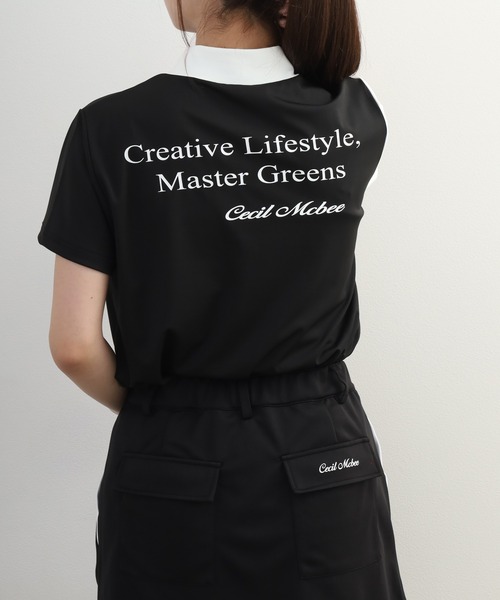 CECIL McBEE（セシルマクビー）の「Outdoor Pocket Mock Neck Top アウトドア ポケット モックネック 半袖Tシャツ（Tシャツ/カットソー・レディース・ホワイト/ブラック・S/M）」の13枚目の写真