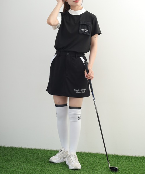 CECIL McBEE（セシルマクビー）の「Outdoor Pocket Mock Neck Top アウトドア ポケット モックネック 半袖Tシャツ（Tシャツ/カットソー・レディース・ホワイト/ブラック・S/M）」の15枚目の写真