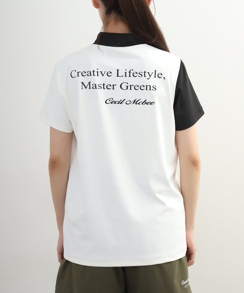 CECIL McBEE（セシルマクビー）の「Outdoor Pocket Mock Neck Top アウトドア ポケット モックネック 半袖Tシャツ（Tシャツ/カットソー・レディース・ホワイト/ブラック・S/M）」の3枚目の写真
