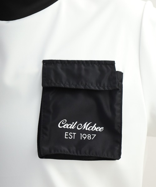 CECIL McBEE（セシルマクビー）の「Outdoor Pocket Mock Neck Top アウトドア ポケット モックネック 半袖Tシャツ（Tシャツ/カットソー・レディース・ホワイト/ブラック・S/M）」の5枚目の写真