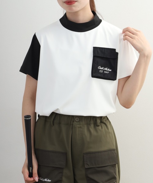 CECIL McBEE（セシルマクビー）の「Outdoor Pocket Mock Neck Top アウトドア ポケット モックネック 半袖Tシャツ（Tシャツ/カットソー・レディース・ホワイト/ブラック・S/M）」の17枚目の写真