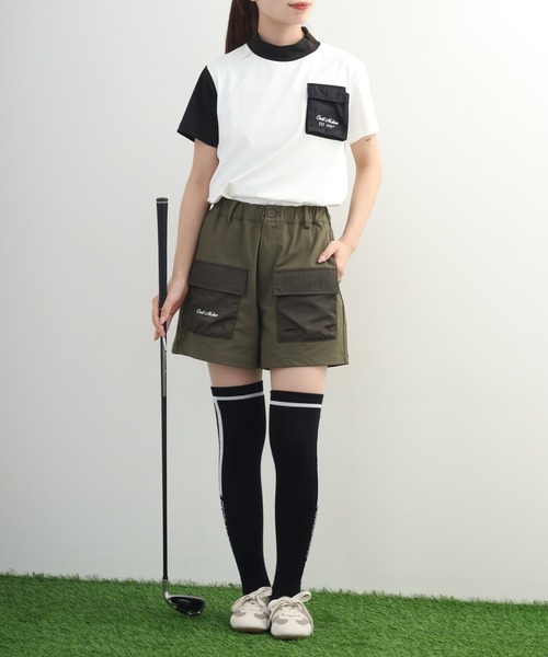 CECIL McBEE（セシルマクビー）の「Outdoor Pocket Mock Neck Top アウトドア ポケット モックネック 半袖Tシャツ（Tシャツ/カットソー・レディース・ホワイト/ブラック・S/M）」の22枚目の写真